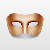 Vector Carnival Masquerade Party Mask Isolated on White N13