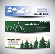 Vector Set of Three Header Designs N3