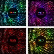 Set of Abstract Circular Colorful Bright Glow Backgrounds