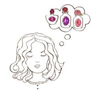 Girl with speech bubble perfume Favorite