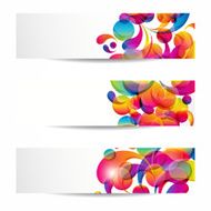 Banners with swirls and splashes of colors