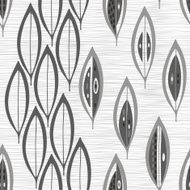 Seamless monochrome pattern with abstract leaves N5