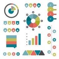 Collection of flat infographics elements N3