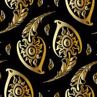 Beautiful peacock feathers Gold pattern N5
