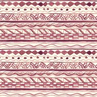 Abstract ethnic seamless pattern painted with watercolors