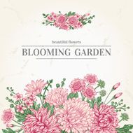 Card with garden flowers N3