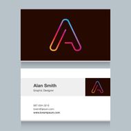 Logo alphabet letter "A" with business card template