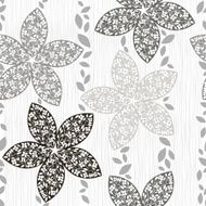 Monochrome seamless pattern of abstract flowers N19