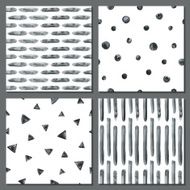 Set of four watercolor simple patterns N7