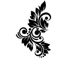 Beautiful Decorative Flower with Leaves (Vector) N19