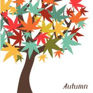 Background of stylized autumn tree for greeting card