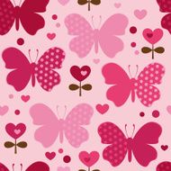 Butterfly seamless pattern - Vector Illustration