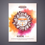 Poster or Flyer Template with watercolor paint abstract background