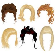 Vector set of wigs for woman 2