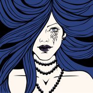 Beautiful girl with the Gothic makeup