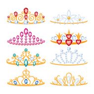 Set of beautyful golden tiaras with gemstones N2
