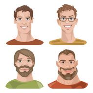 Set of four portraits Male characters N2