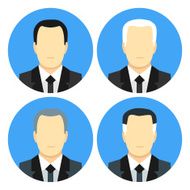 Flat style business men with four haircuts