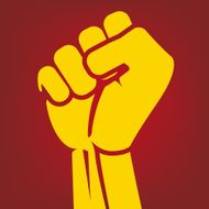 Revolution Clenched fist held in protest vector illustration