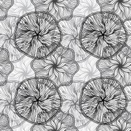 Abstract floral monochrome seamless pattern