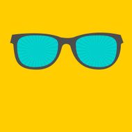 Sunglasses with sunburst glasses Flat design style