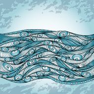 Abstract doodle decorative waves background N4