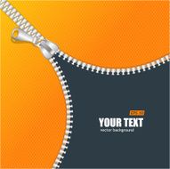 Vector realistic zipper and orange space
