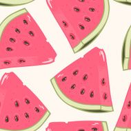 Slices of watermelon seamless pattern N2