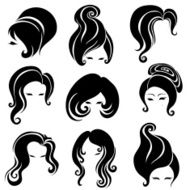 big set of black hair styling for woman N2