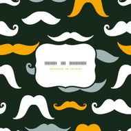 Fun silhouette mustaches frame seamless pattern background N2