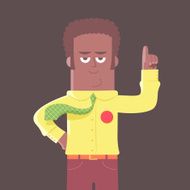 Pointing African businessman character