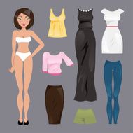Template paper doll Vector illustration