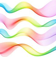 Set of Abstract smoke curved lines N4