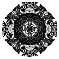 White and black tattoo vector design element N2