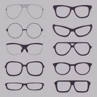 Vector Set of Glasses Silhouettes