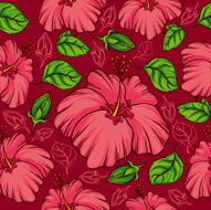 Hibiscus flower Vector Pattern N3