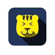 tiger face flat icon design Animal icons series