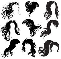 big set of black hair styling for woman N3