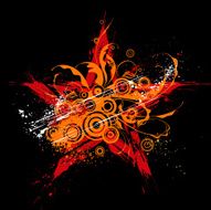 grunge star on black background