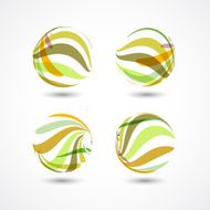 set of abstract colorful wave stripe icon for design