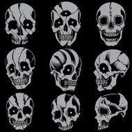 Skulls Old school style Set 01 N2