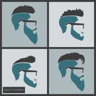 icons hairstyles beard and mustache hipster