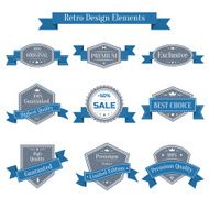 Vector vintage set of labels with ribbons N4