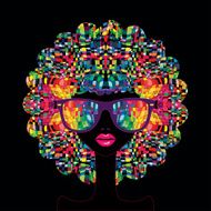 Beautiful fashionable woman with abstract elements N6