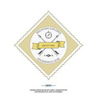 wilderness gear adventure badge graphic design logo emblem vector