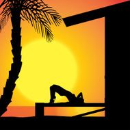 Vector silhouette girls N14