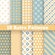 Fashion retro different vector seamless patterns