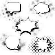 speech bubbles in pop art style set