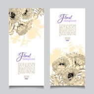 Vector Vintage Floral Banner