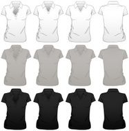 Blank Women&#039;s Polo Shirts with Multiple Collars